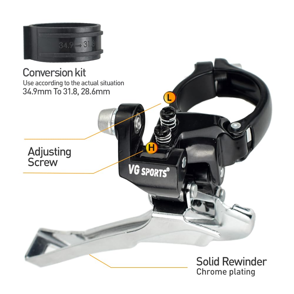 VG SPORTS 1/2 x 8/9/10 Speed Shift Lever & Rear Derailleur & Front Derailluer for Road Bike - Image 3