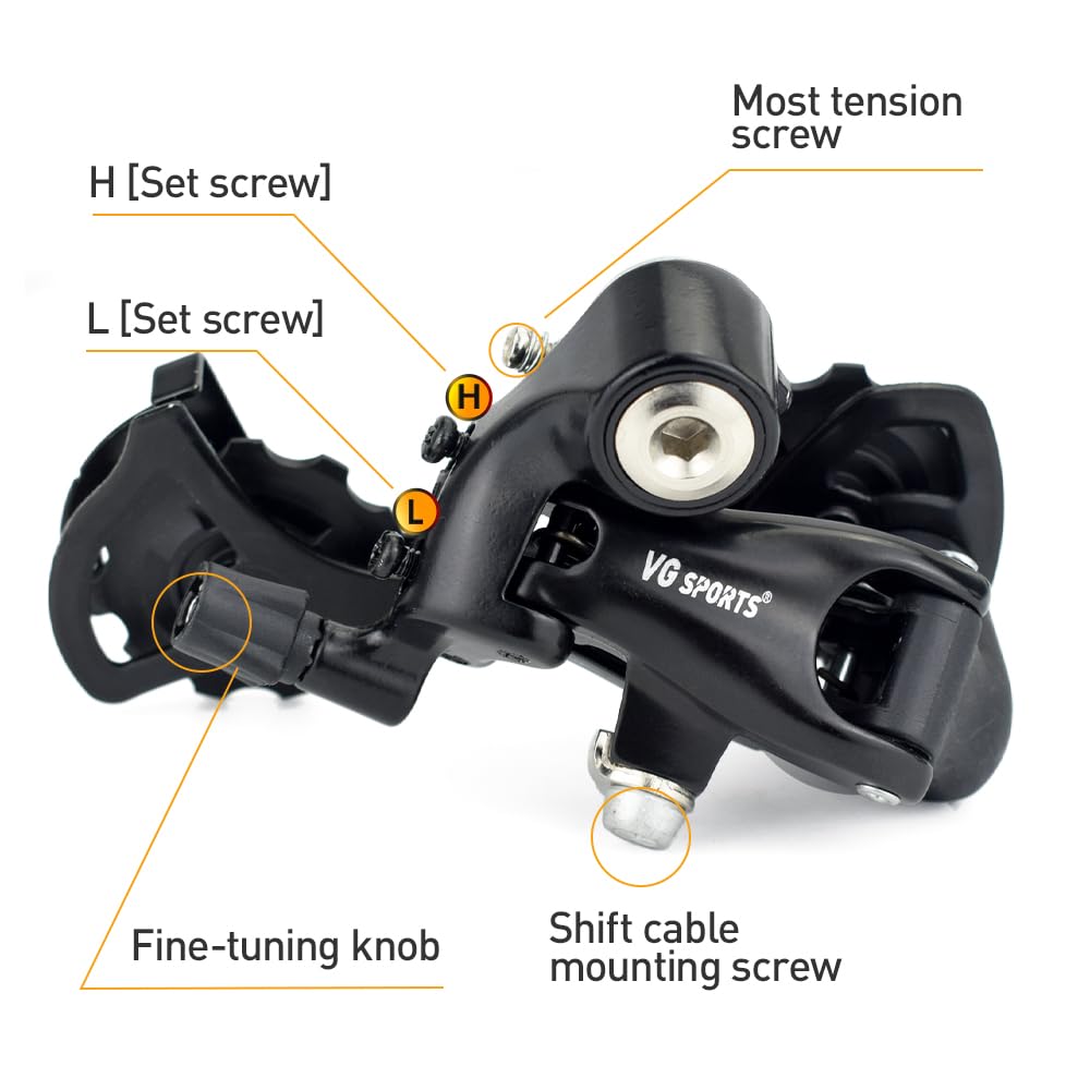 VG SPORTS 1/2 x 8/9/10 Speed Shift Lever & Rear Derailleur & Front Derailluer for Road Bike - Image 6