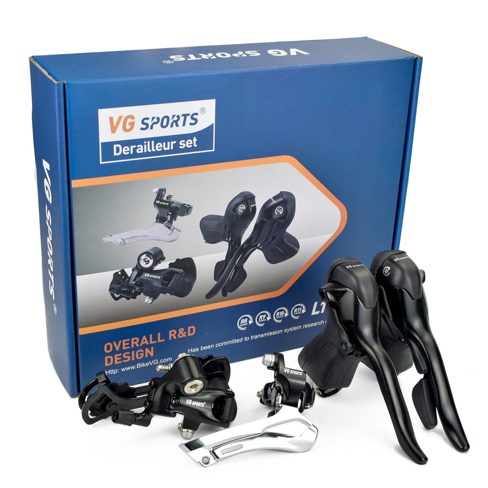 VG SPORTS 1/2 x 8/9/10 Speed Shift Lever & Rear Derailleur & Front Derailluer for Road Bike - Image 7