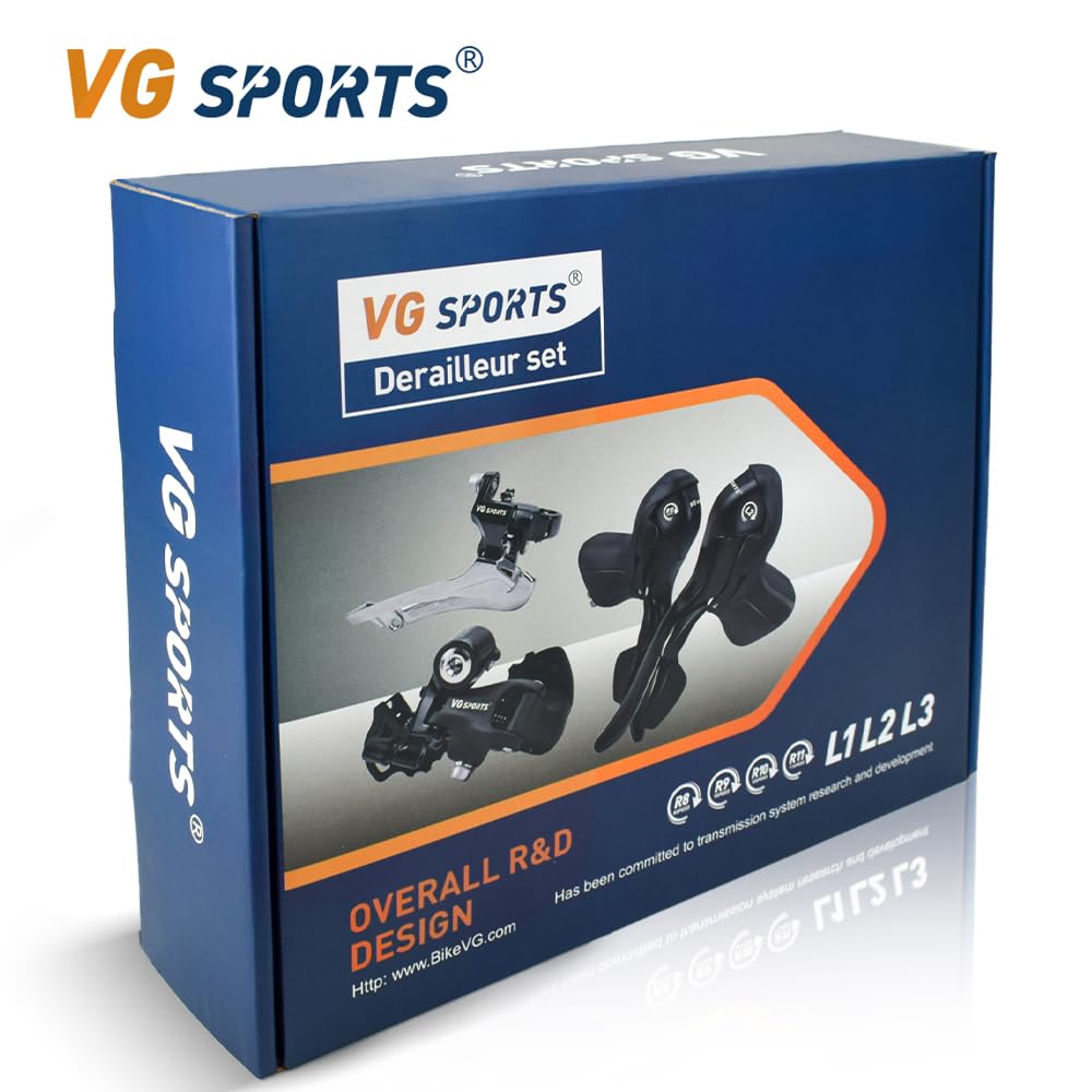 VG SPORTS 1/2 x 8/9/10 Speed Shift Lever & Rear Derailleur & Front Derailluer for Road Bike - Image 7