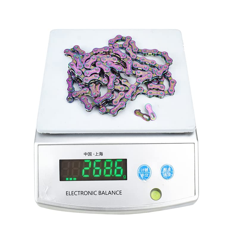 VG Sports 12 Speed Bike Chain,Full Hollow Ultra Light Bicycle Chain Suitable for Moutanin Bike Road Bike,1/2 x 11/128 Inch,126Links, Silver/Rainbow/Titanium - Image 6