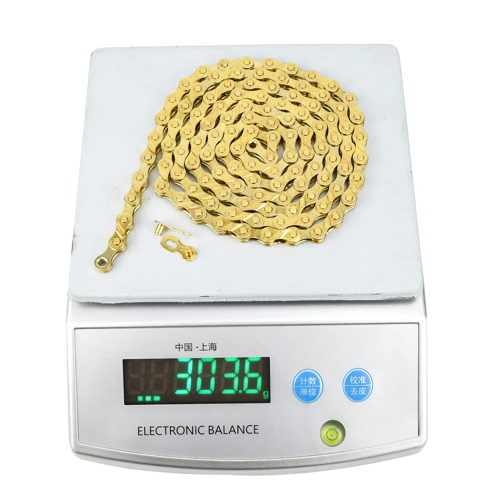 VG SPORTS 6/7/8/9/10/11 Speed Bike Chains,Half Hollow/Full Hollow Lightweight Bicycle Chains for Road Bike/MTB/BMX,Silver/Gold/Titanium/Rainbow 116 Links with Missing Link - Image 6