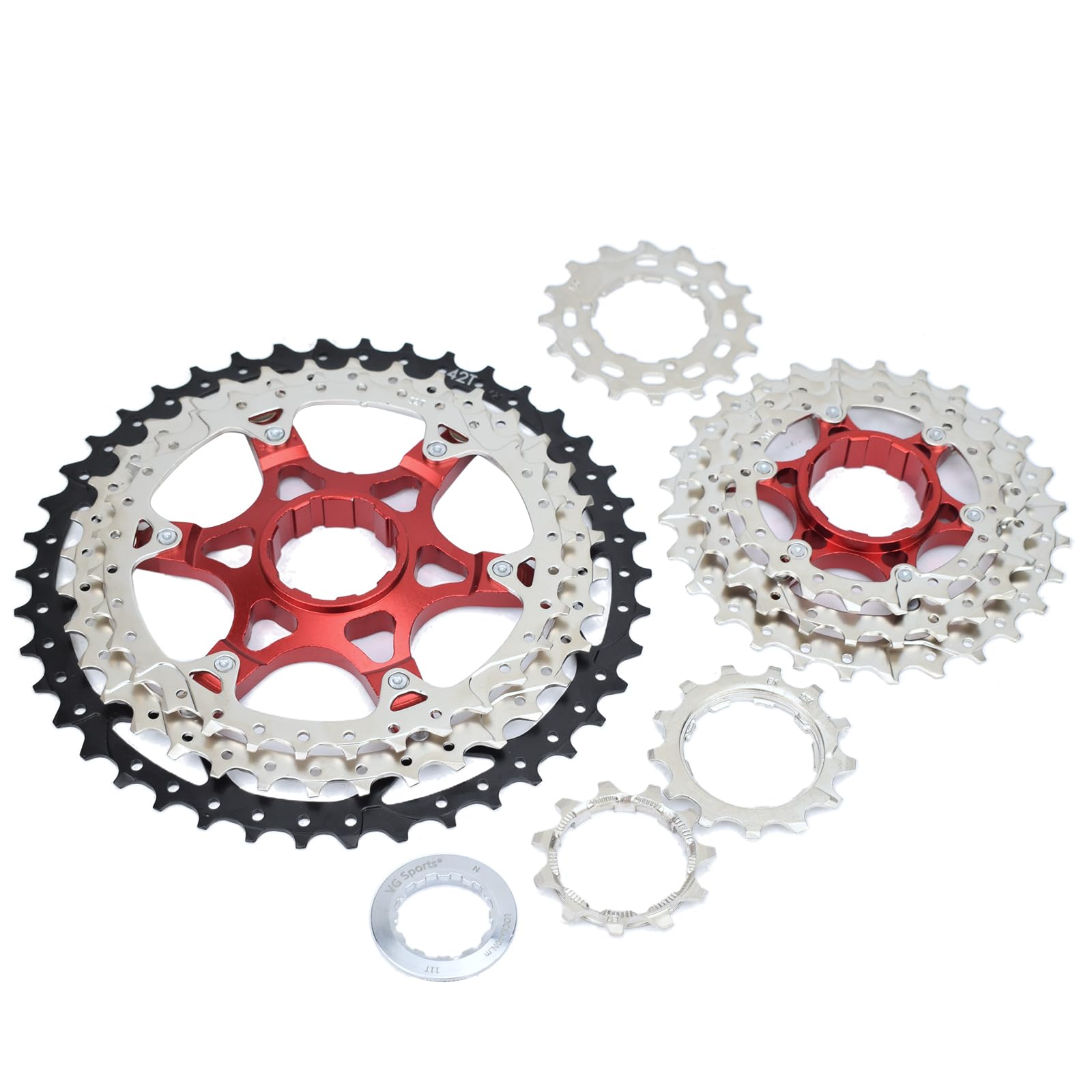 VG Sports 9 Speed MTB Groupset Bike Chain 11-42T Cassette 1x9 Speed Rear Derailleur& Shifter (9S 11-42T Set) - Image 4