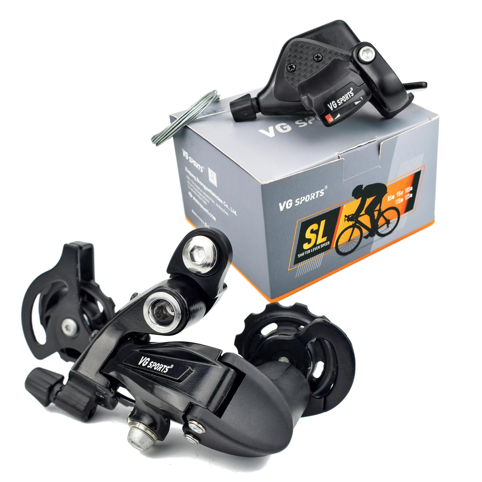 VG Sports 9 Speed MTB Groupset Bike Chain 11-42T Cassette 1x9 Speed Rear Derailleur& Shifter (9S 11-42T Set) - Image 5