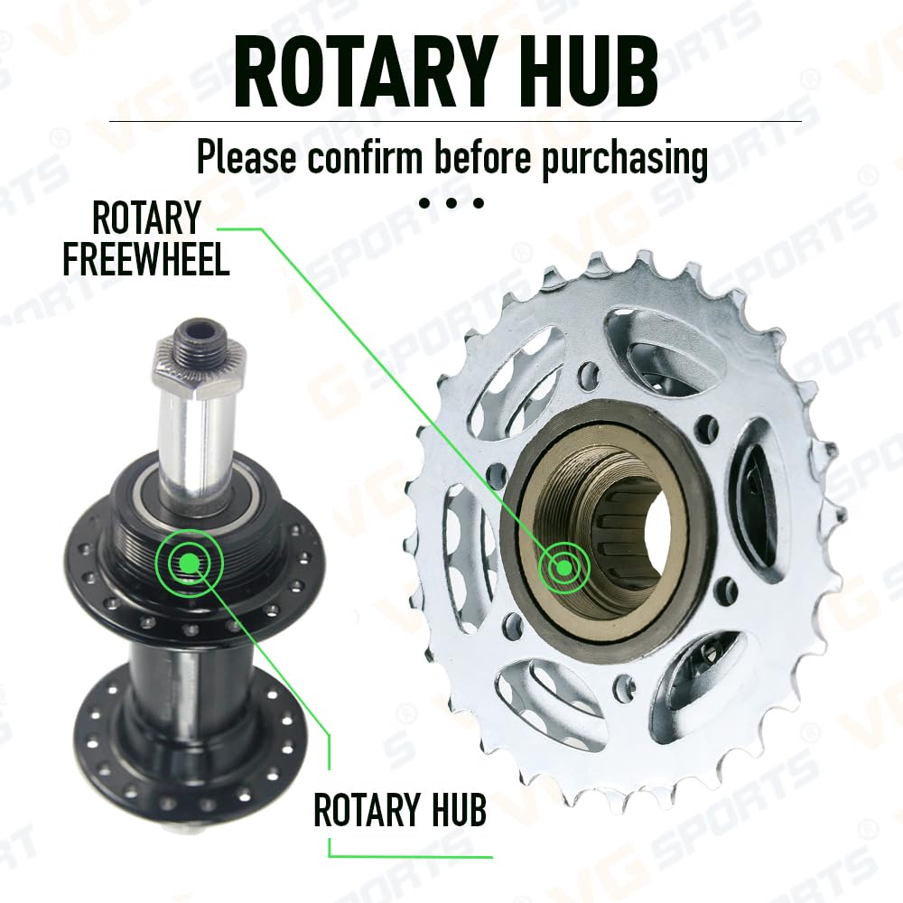 VG SPORTS Bike Freewheel, 7/8/9 Speed 13-28T/13-32T Bicycle Freewheel Threaded Type Freehub Cycling Replacement Part - Image 3